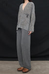Mutedance 24 Autumn and Winter Flower Dye V-Neck Top Series MD-MD24FW58-GRAY MD24FW58 MD24FW59